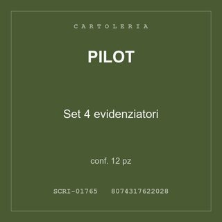Pilot Set 4 evidenziatori — conf. 6 pz