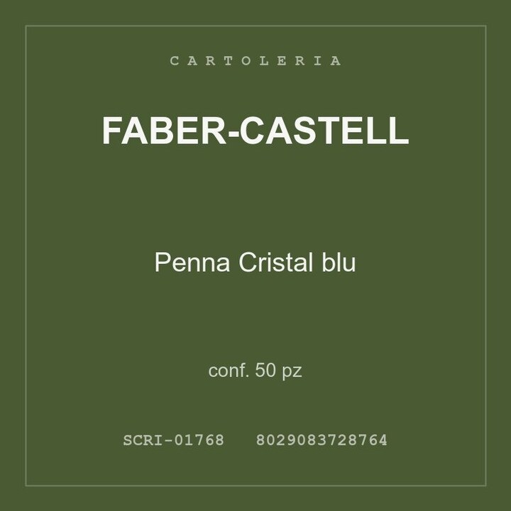 Faber-Castell Penna Cristal blu — conf. 150 pz