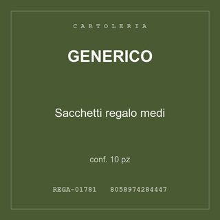 Generico Sacchetti regalo medi — conf. 10 pz