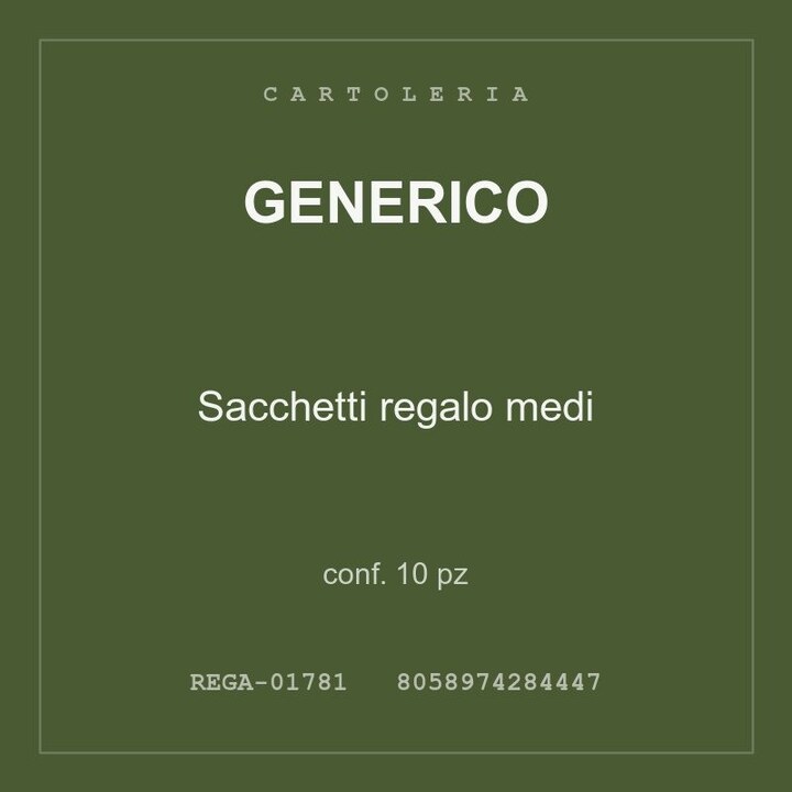 Generico Sacchetti regalo medi — conf. 10 pz