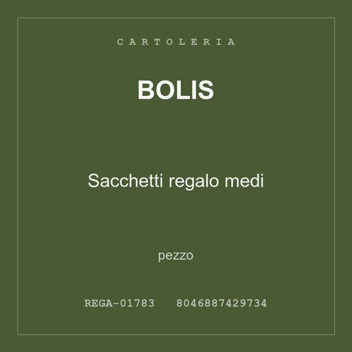 Bolis Sacchetti regalo medi — pezzo