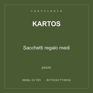Kartos Sacchetti regalo medi — pezzo
