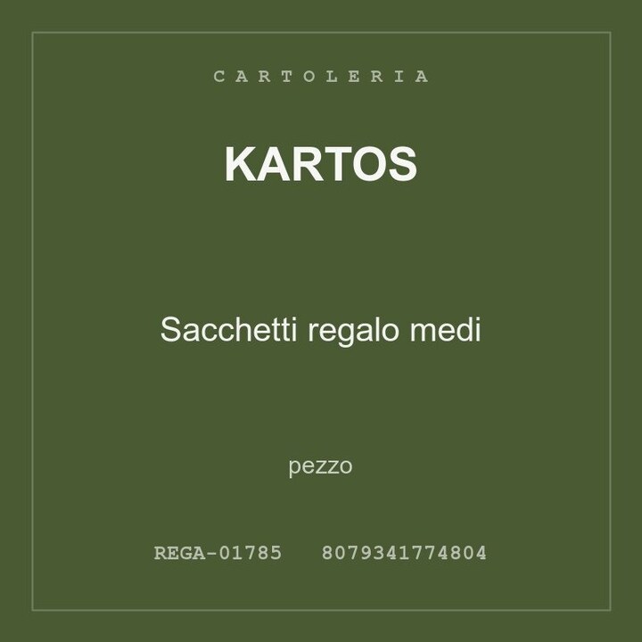 Kartos Sacchetti regalo medi — pezzo