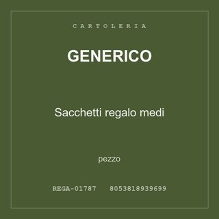 Generico Sacchetti regalo medi — pezzo