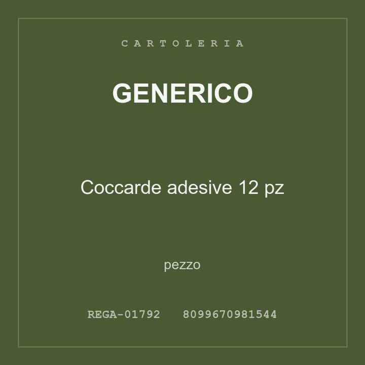 Generico Coccarde adesive 12 pz — pezzo