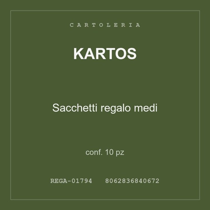 Kartos Sacchetti regalo medi — conf. 10 pz