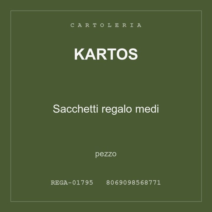 Kartos Sacchetti regalo medi — conf. 2 pz