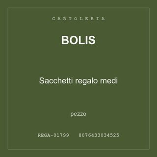 Bolis Sacchetti regalo medi — conf. 3 pz