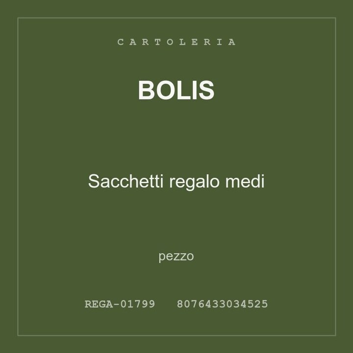 Bolis Sacchetti regalo medi — conf. 3 pz