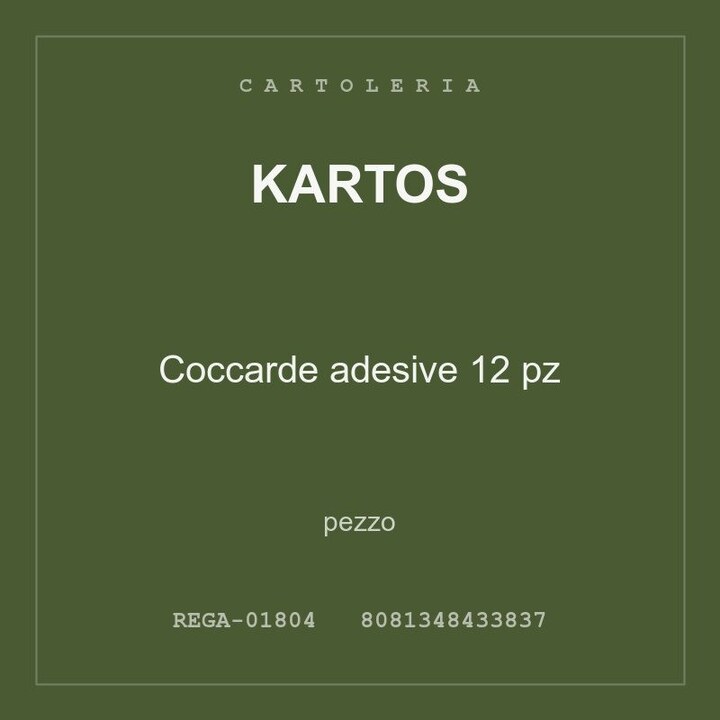 Kartos Coccarde adesive 12 pz — pezzo