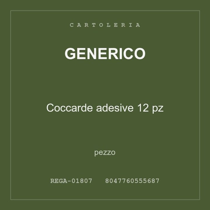 Generico Coccarde adesive 12 pz — conf. 3 pz