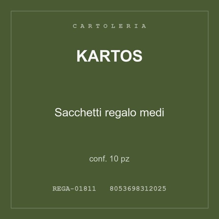 Kartos Sacchetti regalo medi — conf. 5 pz