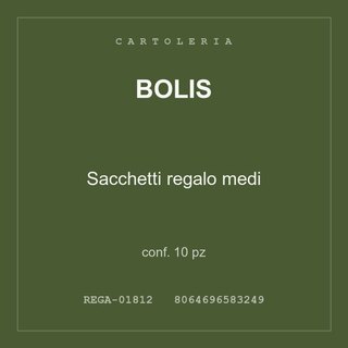 Bolis Sacchetti regalo medi — conf. 10 pz