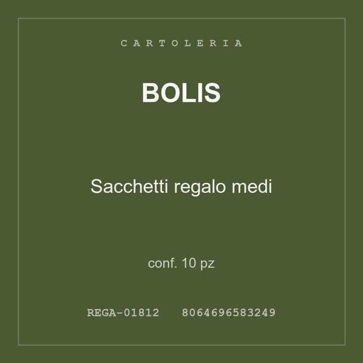 Bolis Sacchetti regalo medi — conf. 10 pz