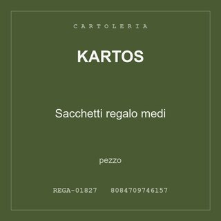 Kartos Sacchetti regalo medi — conf. 3 pz