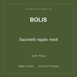 Bolis Sacchetti regalo medi — conf. 5 pz