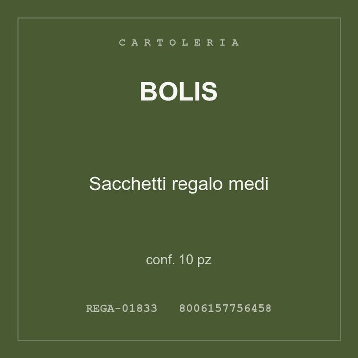 Bolis Sacchetti regalo medi — conf. 5 pz