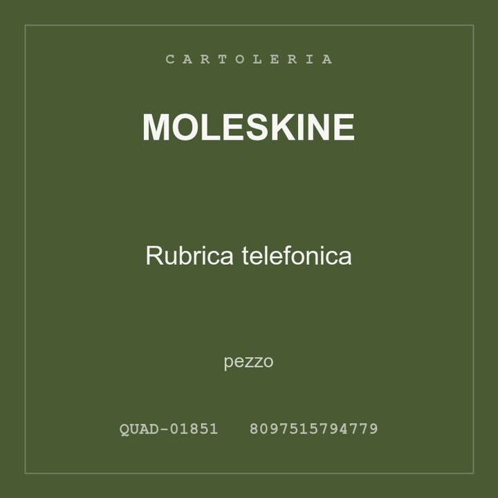 Moleskine Rubrica telefonica — pezzo