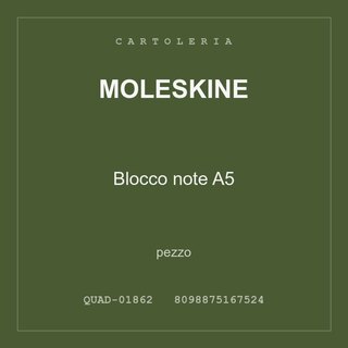 Moleskine Blocco note A5 — pezzo