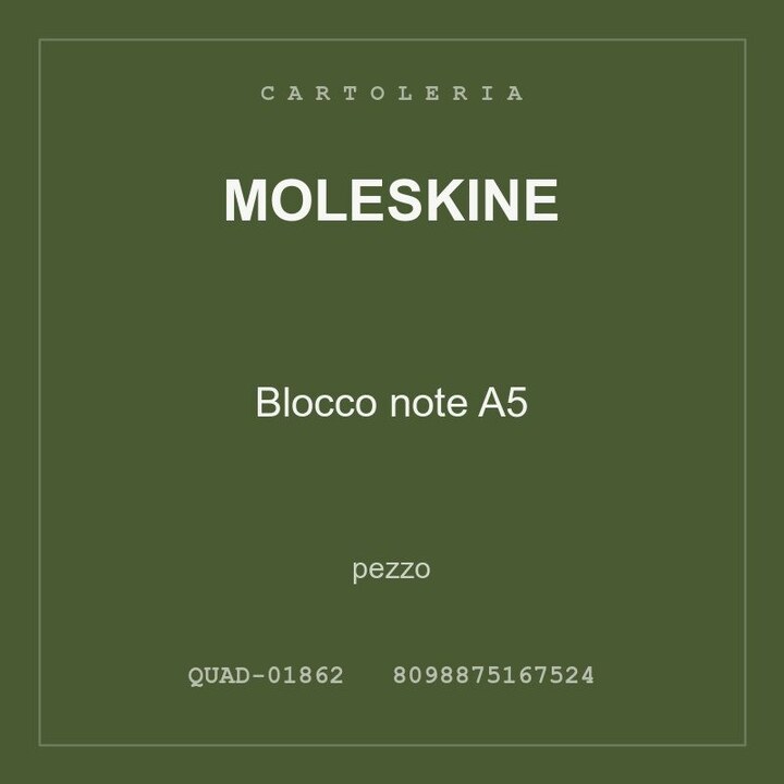 Moleskine Blocco note A5 — pezzo