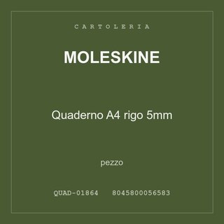 Moleskine Quaderno A4 rigo 5mm — pezzo