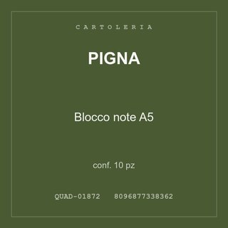 Pigna Blocco note A5 — conf. 5 pz