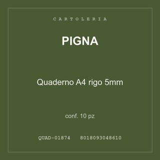 Pigna Quaderno A4 rigo 5mm — conf. 10 pz