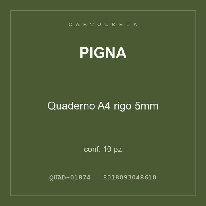 Pigna Quaderno A4 rigo 5mm — conf. 10 pz