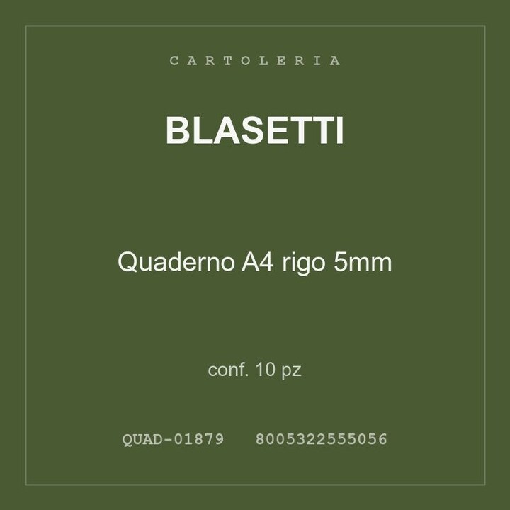 Blasetti Quaderno A4 rigo 5mm — conf. 10 pz