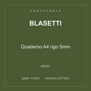 Blasetti Quaderno A4 rigo 5mm — pezzo