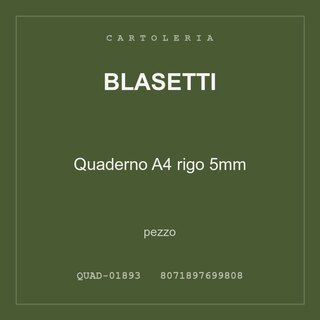 Blasetti Quaderno A4 rigo 5mm — conf. 3 pz