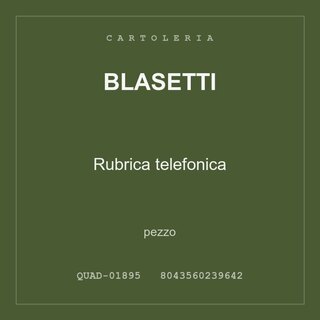 Blasetti Rubrica telefonica — pezzo