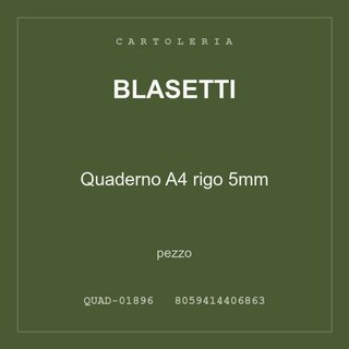 Blasetti Quaderno A4 rigo 5mm — conf. 4 pz