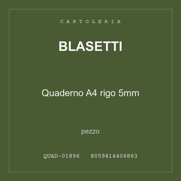 Blasetti Quaderno A4 rigo 5mm — conf. 4 pz