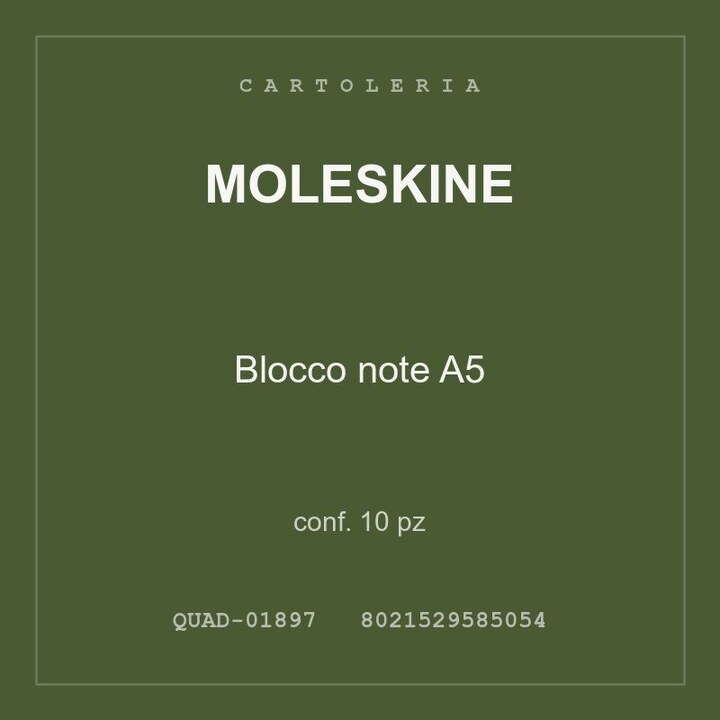 Moleskine Blocco note A5 — conf. 10 pz