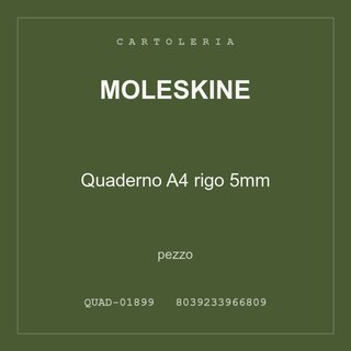 Moleskine Quaderno A4 rigo 5mm — conf. 4 pz