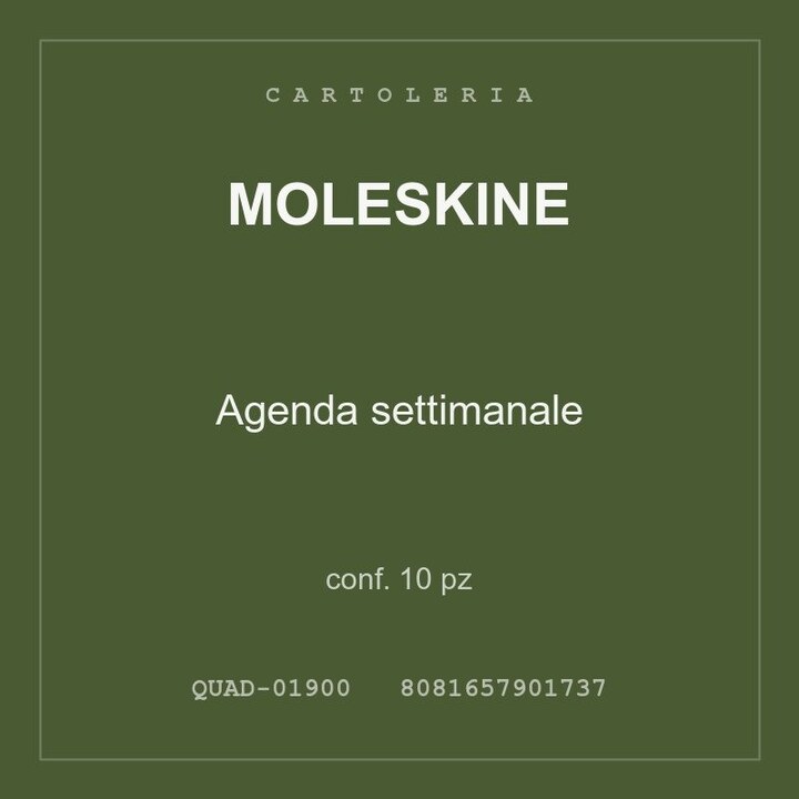 Moleskine Agenda settimanale — conf. 20 pz
