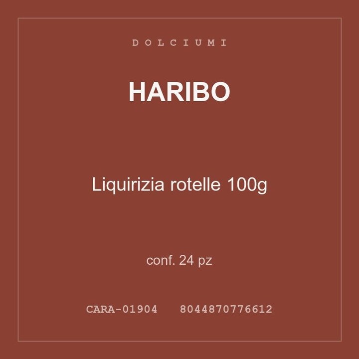 Haribo Liquirizia rotelle 100g — conf. 24 pz
