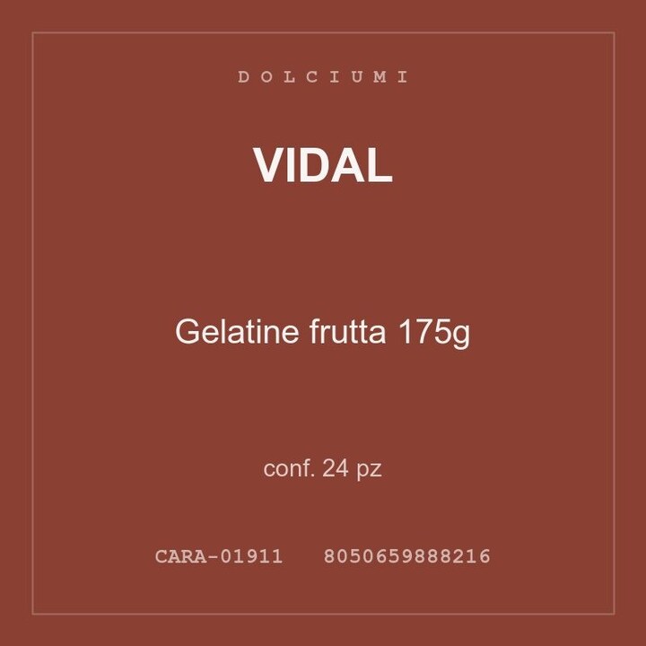 Vidal Gelatine frutta 175g — conf. 50 pz