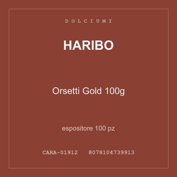 Haribo Orsetti Gold 100g — espositore 50 pz