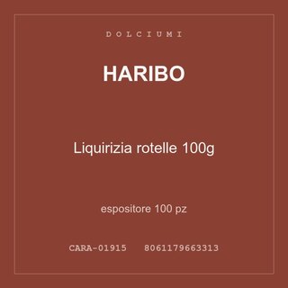 Haribo Liquirizia rotelle 100g — espositore 50 pz