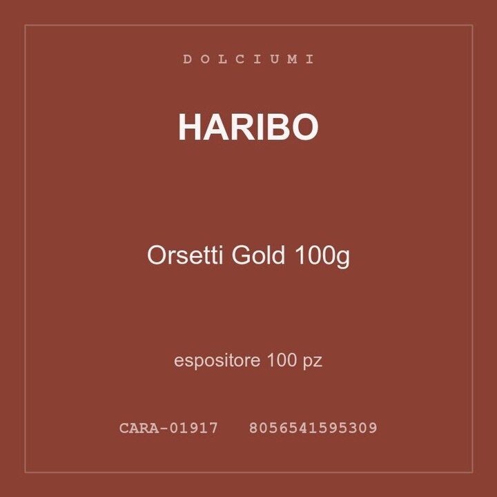 Haribo Orsetti Gold 100g — espositore 200 pz
