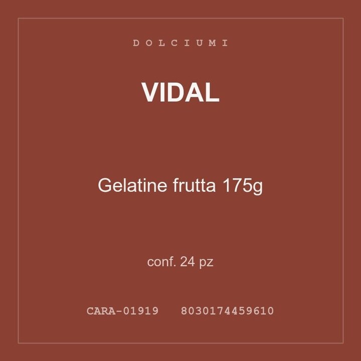 Vidal Gelatine frutta 175g — conf. 70 pz