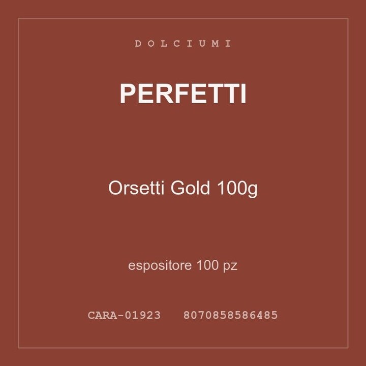 Perfetti Orsetti Gold 100g — espositore 100 pz