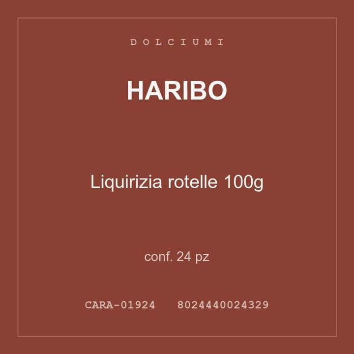 Haribo Liquirizia rotelle 100g — conf. 12 pz