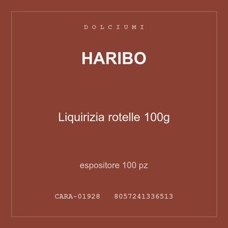 Haribo Liquirizia rotelle 100g — espositore 200 pz