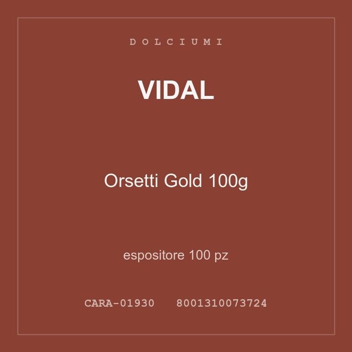 Vidal Orsetti Gold 100g — espositore 50 pz