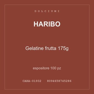 Haribo Gelatine frutta 175g — espositore 100 pz