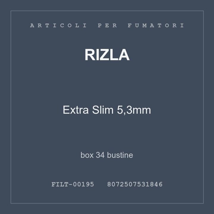 PRODOTTI ACCESSORI AL CONSUMO DEI Elenco aggiornato al RIZLA CARBON FILTRI ULTRASLIM 5,7MM