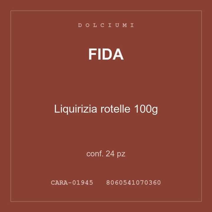 Fida Liquirizia rotelle 100g — conf. 24 pz